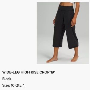 Lululemon wide-leg high rise crop 19”
